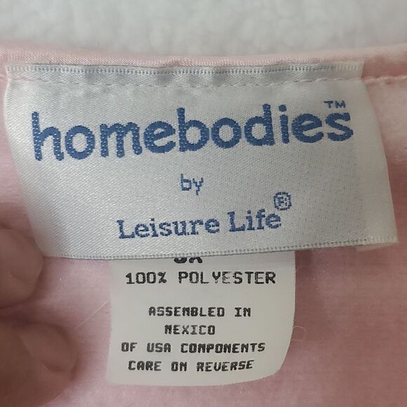 Vintage Homebodies By Leisure Life Vintage Pink Fleece House Dress Size 3X - Picture 9 of 17